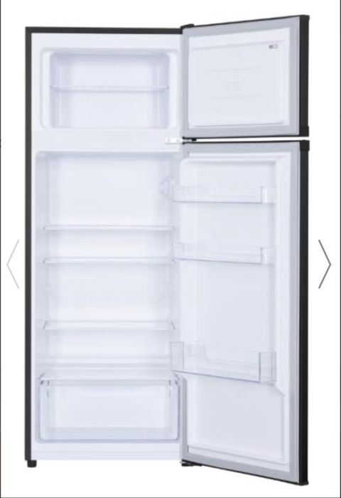 Frigider cu doua usi Heinner HF-H2206BKE++, clasa energetica: E, capacitate totala: 206L, capacitate frigider: 169L, capacitate congelator: 37L