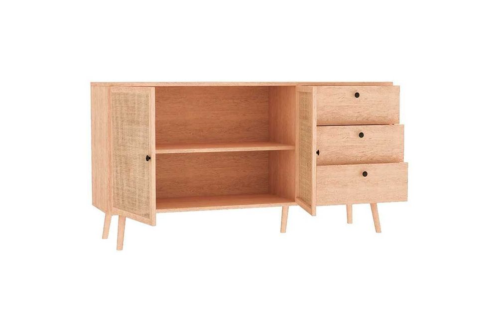 Стилен бюфет Oslo с ратан в 2 различни цвята - 150x39x79см.