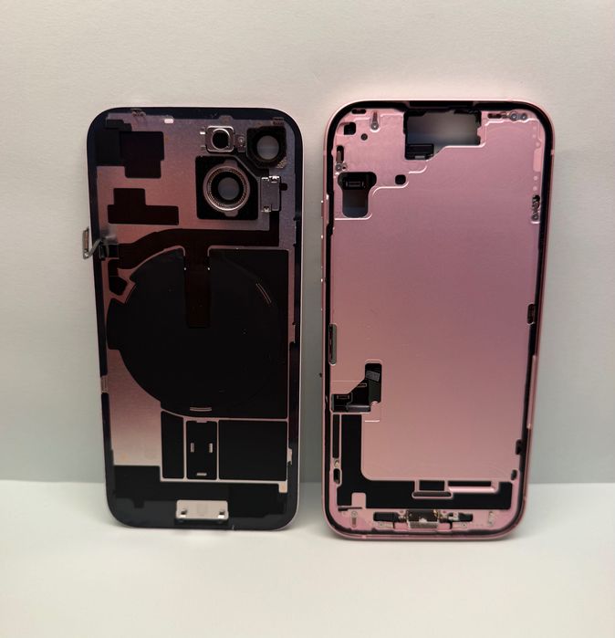 iPhone 15 Rose Roz rama baterie carcasa mijloc enclosure frame sticla spate