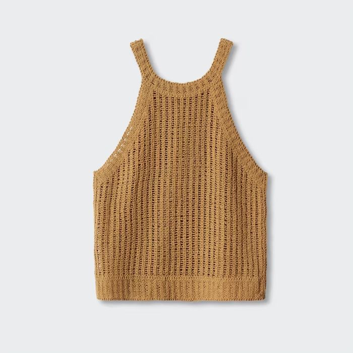 MANGO Плетен топ