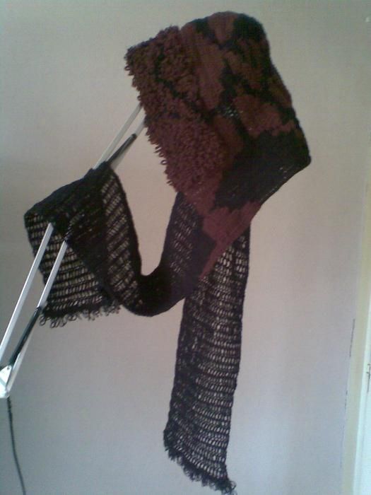 fular cu gluga croșetată manual nou