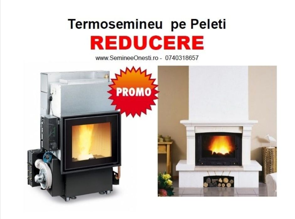 RDUCERE Termoșemineu pe Peleți 30 kw - Complet Automatizat