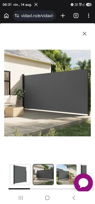 Copertină laterală retractabilă antracit 220x300 cm