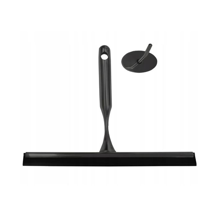 Racleta pentru geam cabina de dus, cu maner din inox, negru, Sepio