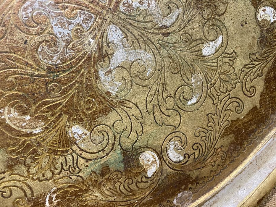 Италиански поднос с позлата от дърво