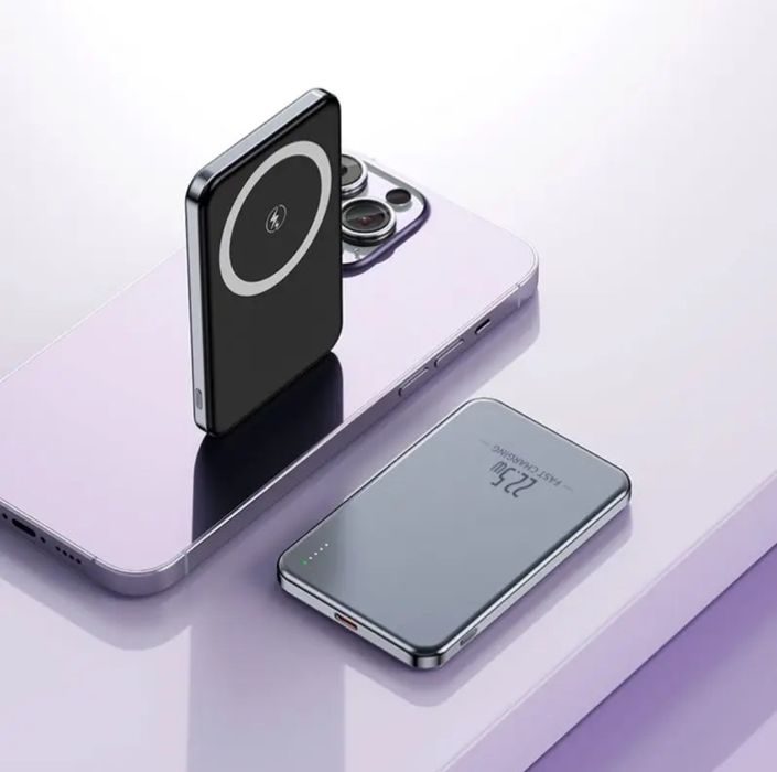 Безжично Магнитно зарядно за смартфон - iPhone/Samsung