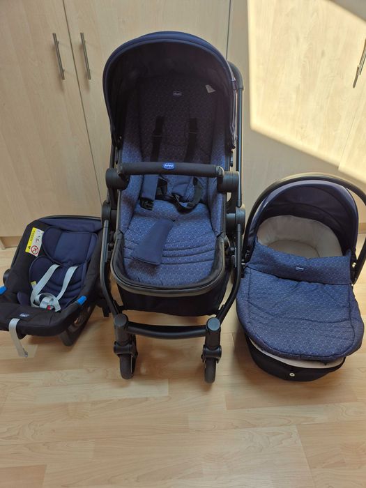 Carucior 3 in 1 Chicco Trio Best Friend Comfort, Oxford (Albastru), 0luni+
