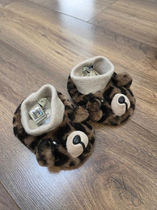 Домашни унисекс пантофи, размер 11см, Fendi Babbucce Orsetto Shearling