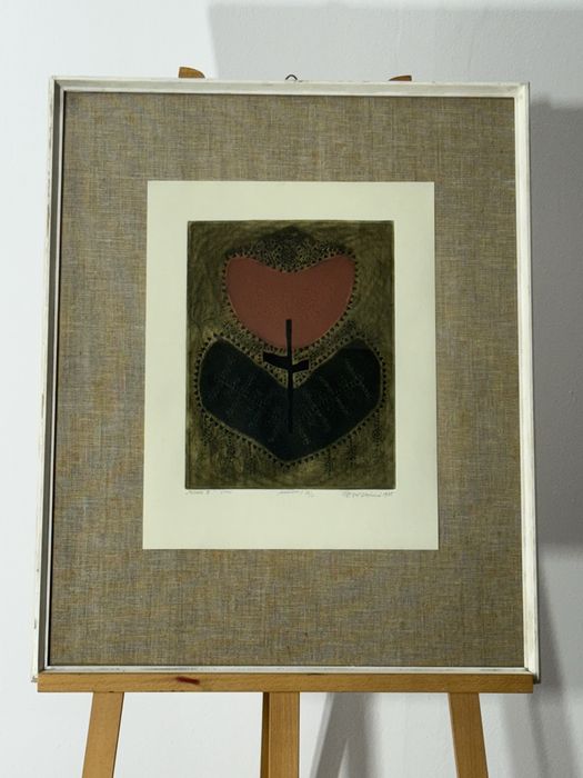 Tablou Laszlo Feszt, Floare III – Virag, Mezotintă Originală Semnată