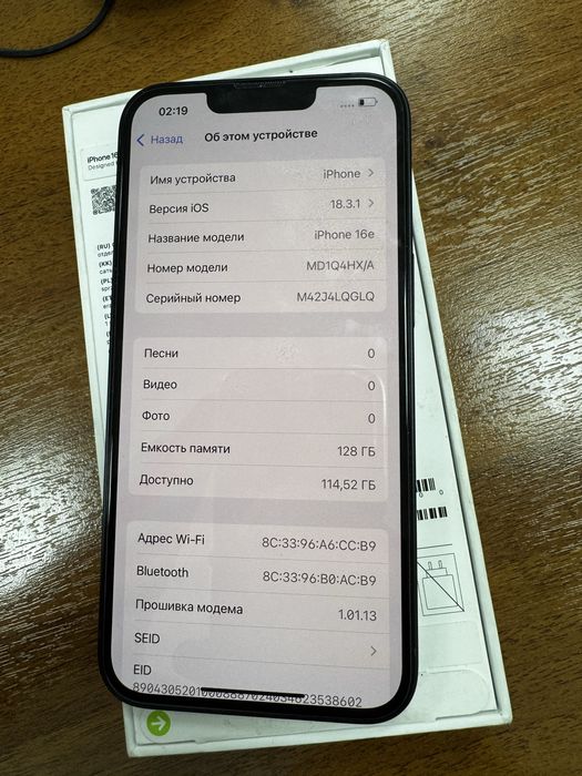 Iphone 16e, black, 128gb, 100%