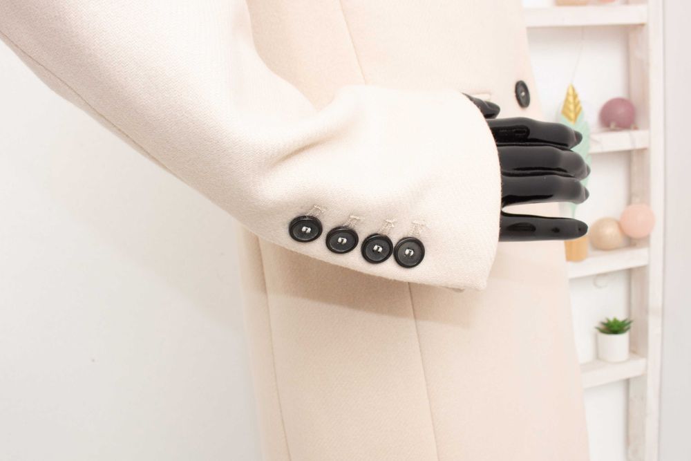 ZARA Manteco оригинално дамско преходно палто от вълна бежово XS