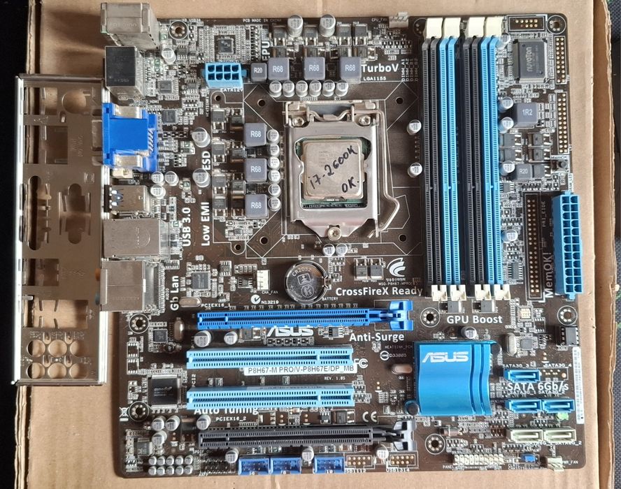 Материнская плата Asus P8H67M + i7-2600K