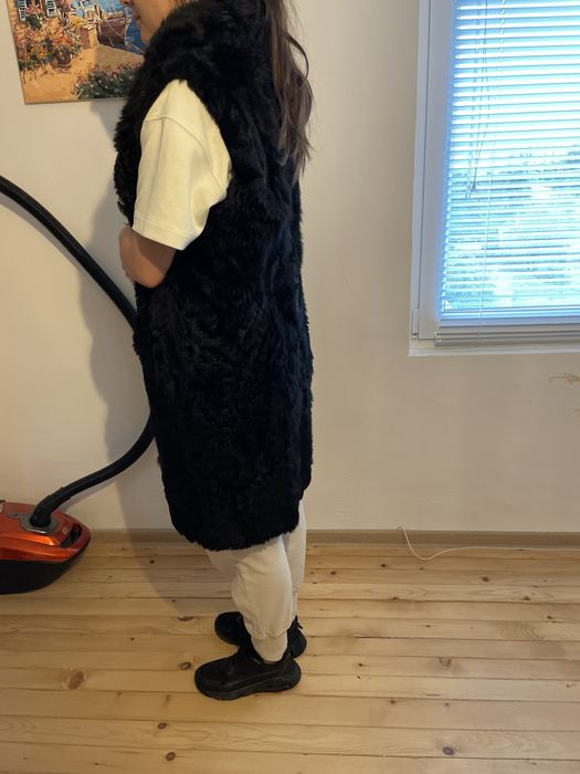 Пухен елек от бизон естествен косъм