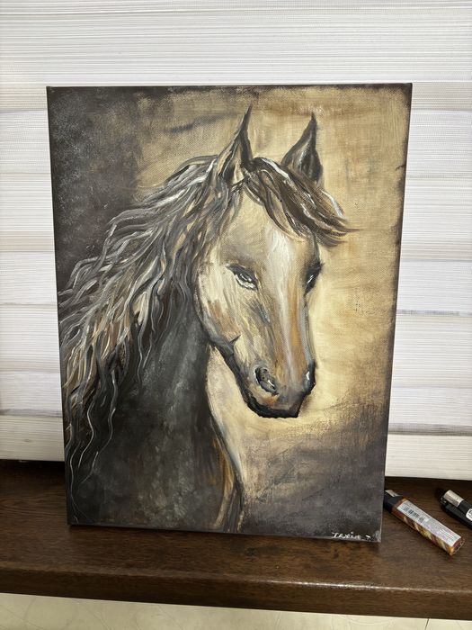 Картина маслени бои кон