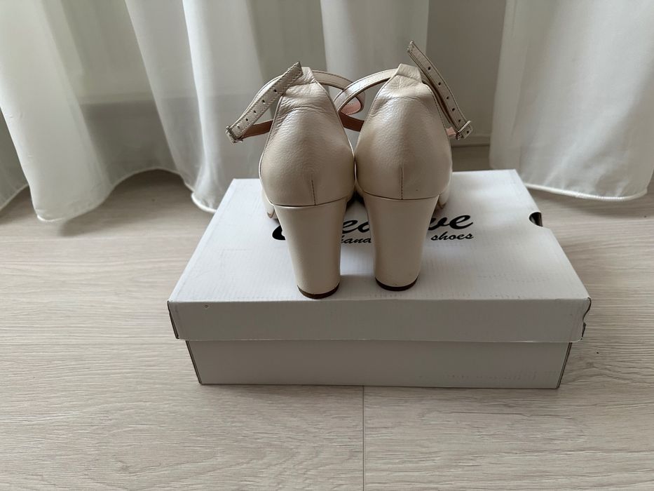 Pantofi mireasa sidef toc gros 8cm - Creative Shoes