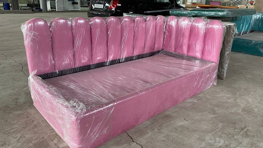 Детская мягкая угловая кровать "Дольки"