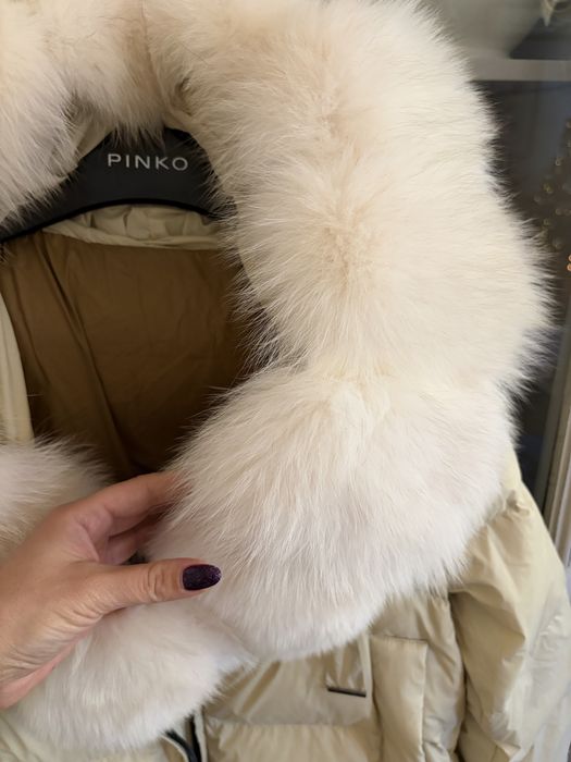 Уникално яке с естествен косъм и гуши пух!