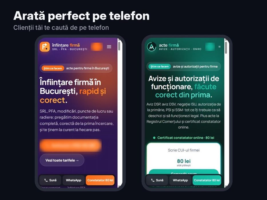 creare / refacere site web profesional design modern si rapid pentru telefon / pc - optimizare seo / site care vinde