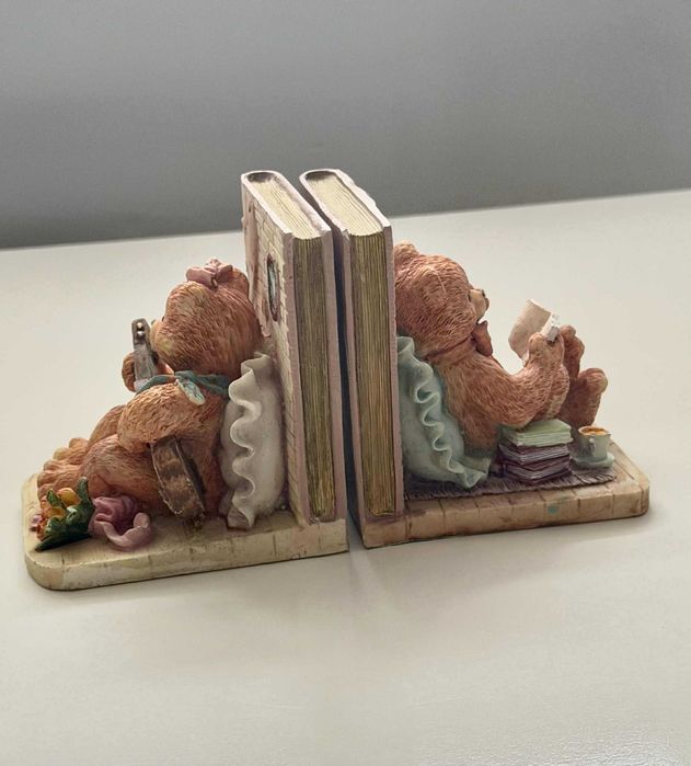 Чифт винтидж държачи за книги Teddy Tales