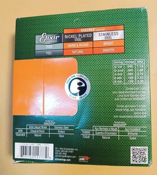 Elixir corzi chitara Bass 45-130