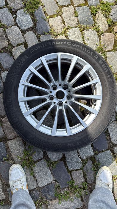 Set 4 Jante Originale BMW OEM R18 5x112 ET30 + TPMS + Anvelope Continental RunFlat G11 G12 G30