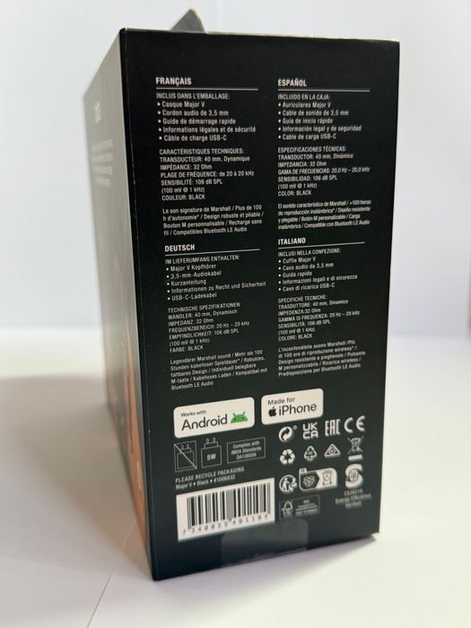 Casti audio On ear Marshall Major IV Bluetooth maro