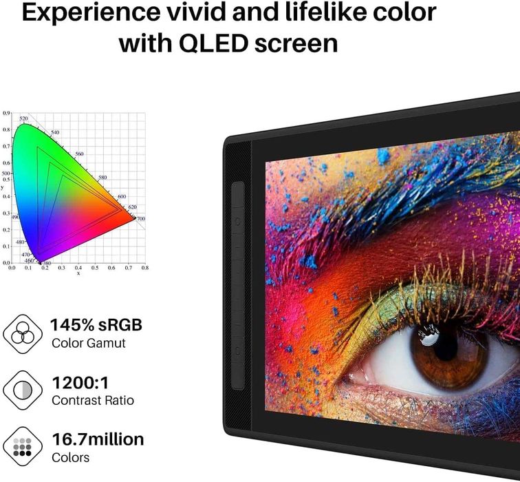 HUION Kamvas Pro 16 (2.5K QHD) + Mini KeyDial KD100