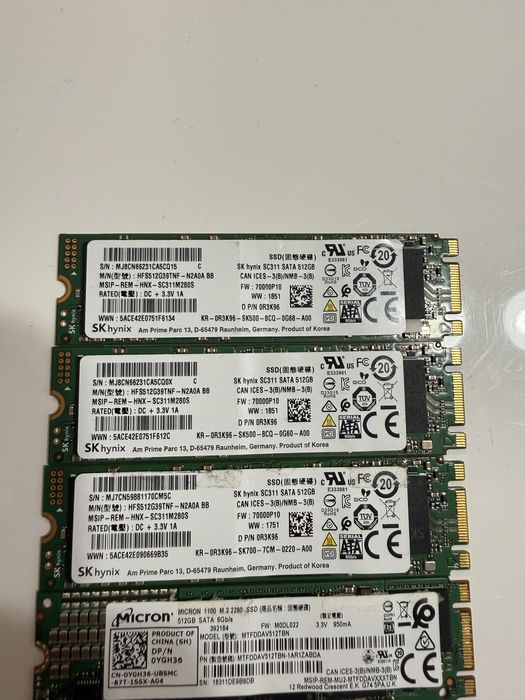 SSD-uri M2 SATA 512gb SkHynix/Micron