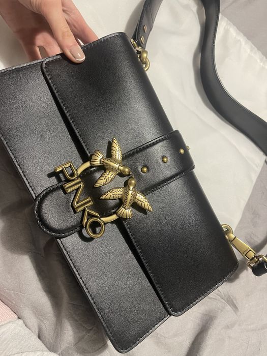 Pinko кожена чанта Love classic Icon Simply