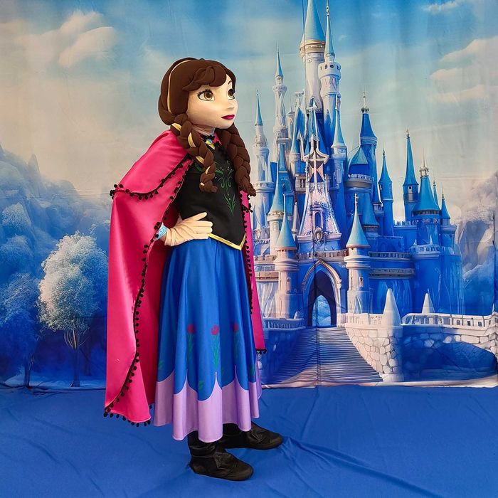 Costum mascotă Frozen Anna Princess 3D premium, realizat la comandă