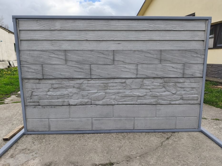 Gard din beton cu model pe ambele părți