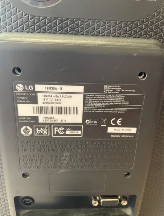 Monitor LG 19M35A - 19" VGA