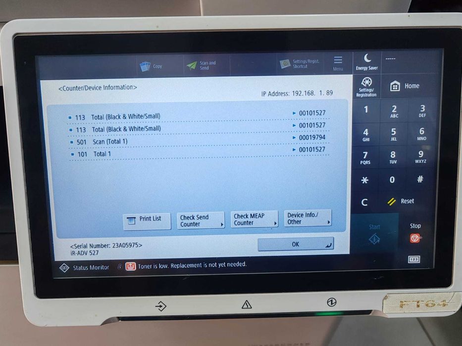 Copiator monocrom Canon ImageRUNNER ADVANCE DX 527i - An 2020
