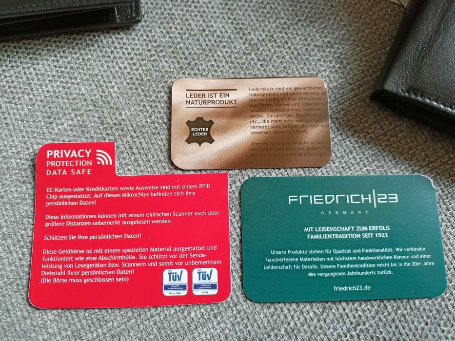 Ловджийски портфейл Friedrich Германия, RFID защита, естествена кожа