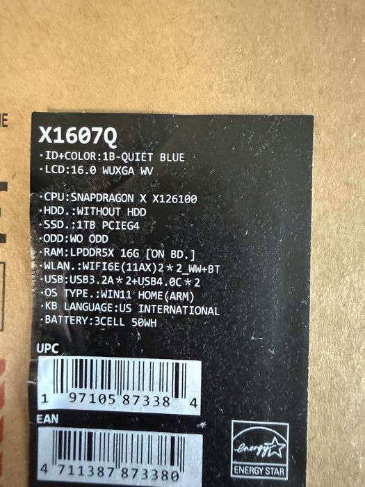 Laptop ASUS Vivobook S16 Snapdragon X, 16GB RAM, 1TB SSD, Nou Sigilat