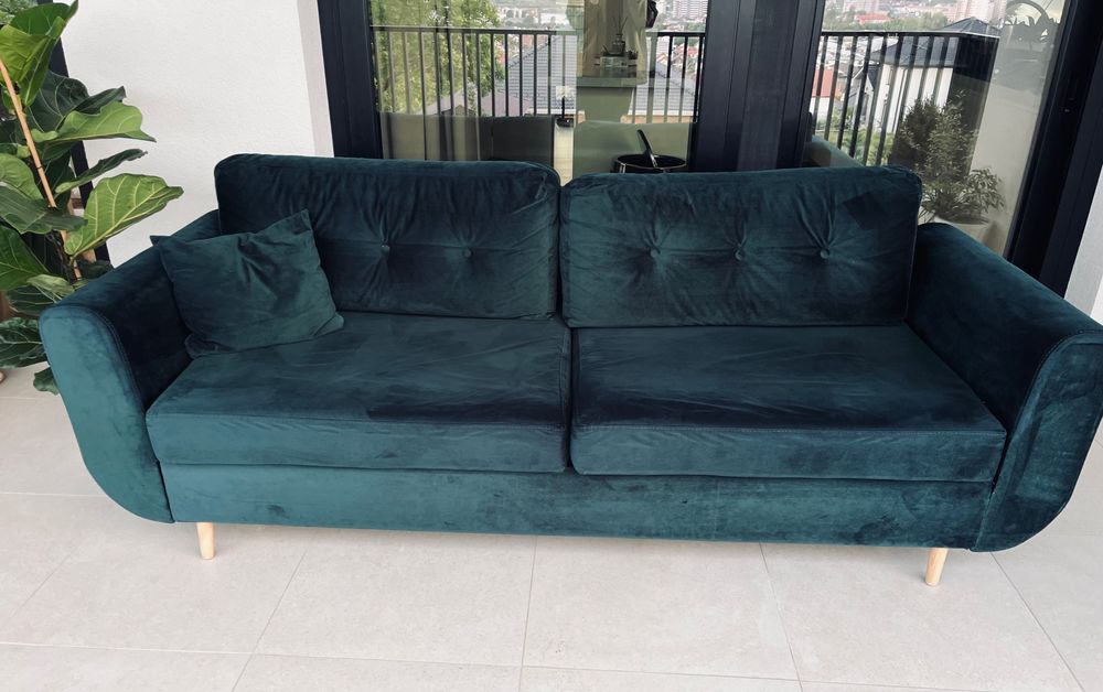 Sofa canapea extensibila verde