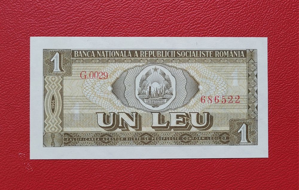 Bancnota 1 leu 1966 UNC bani vechi