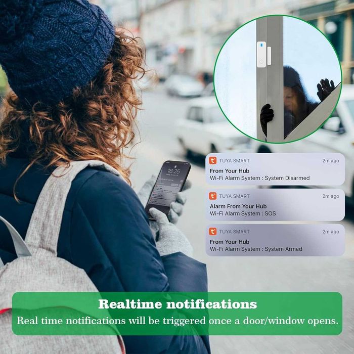 Аларми за врата за домашна сигурност с 10 сензора и 2 дистанционни