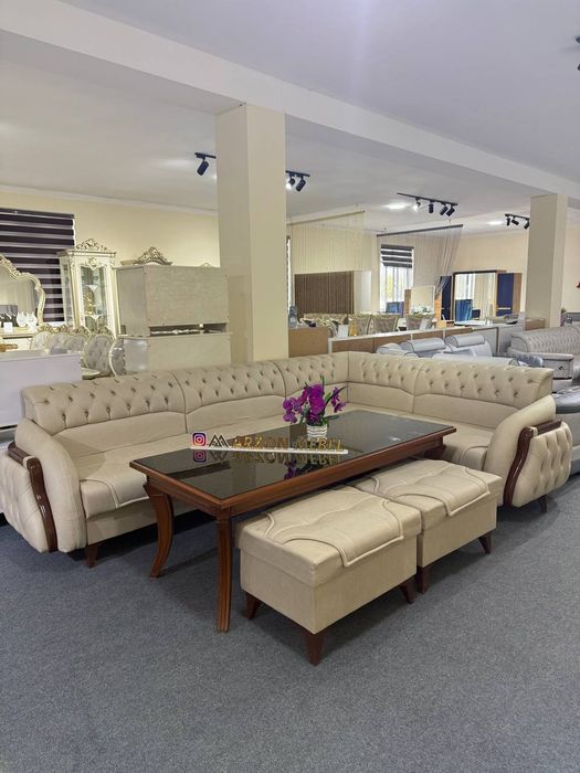 Ugalog Môyishiy 3.30x2.30 Sifati Zôr Baquvat Stol 2-ta Pufik bn narxi