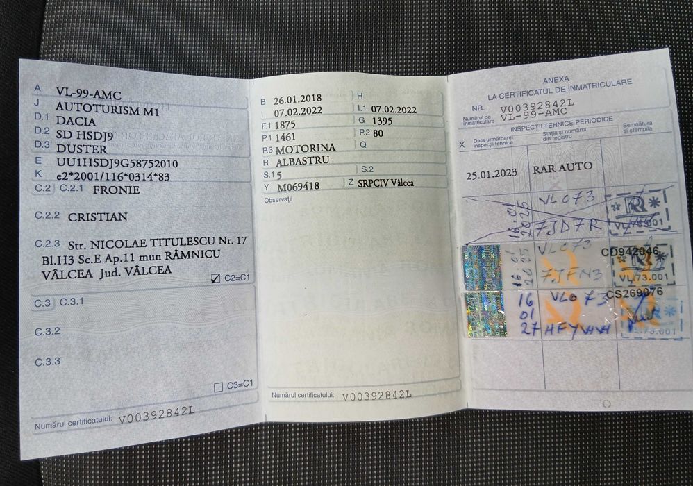 Duster 1.5 diesel, 4x4 fără AdBlue, Înmatriculat RO 2018 , 117 800 Km.