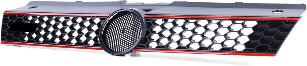 Решетка VW ПОЛО 5 6Р 6Ц ГТИ POLO GTI 6R 6C 5 черна червен кант гланц