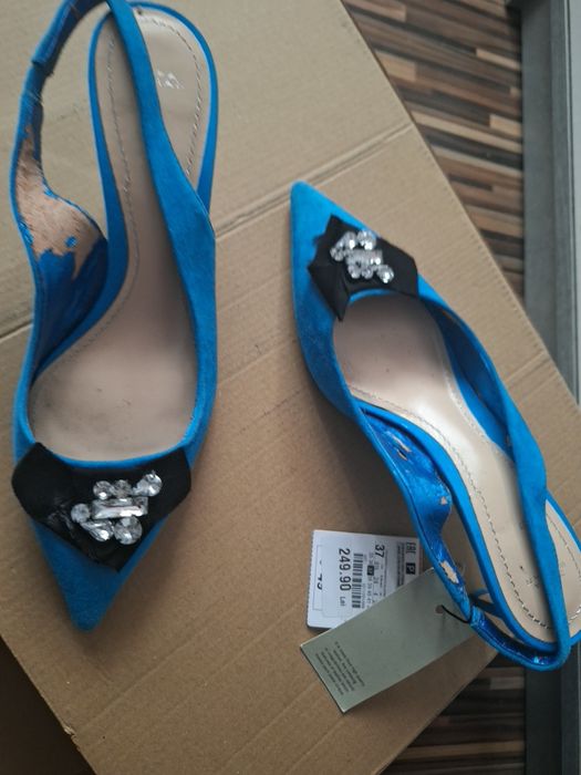 Pantofi Zara piele intoarsa nou cu eticheta,prezentarea defectelor in