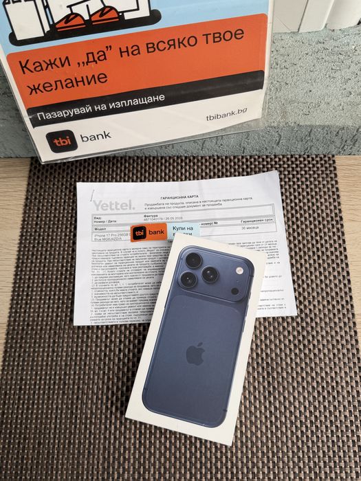 НОВ! *ЛИЗИНГ* iPhone 17 Pro 256Gb Deep Blue 36М ГАРАНЦИЯ