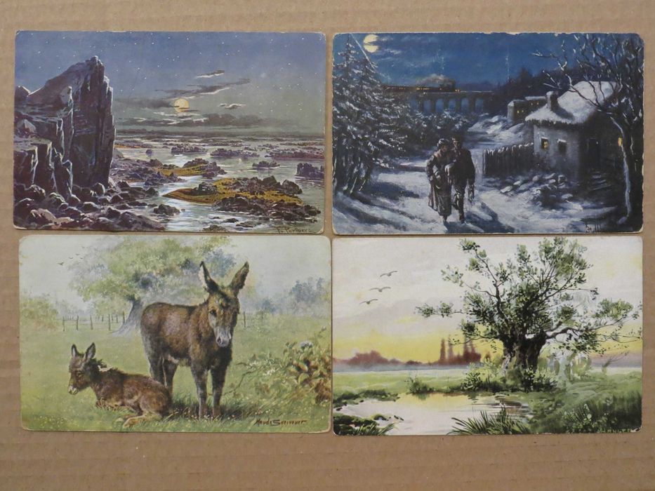 25 de carti postale ilustrate reproduceri picturi 1908-1929