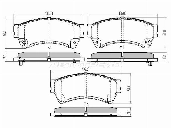 Колодки тормозные перед  Mazda 6