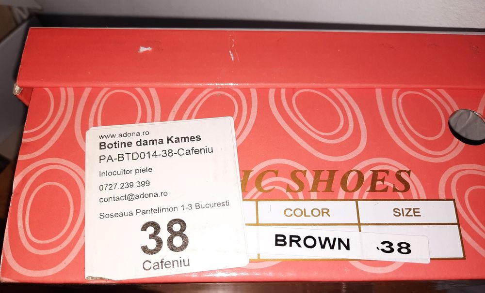 Botine dama Kames,  cafeniu, piele eco
