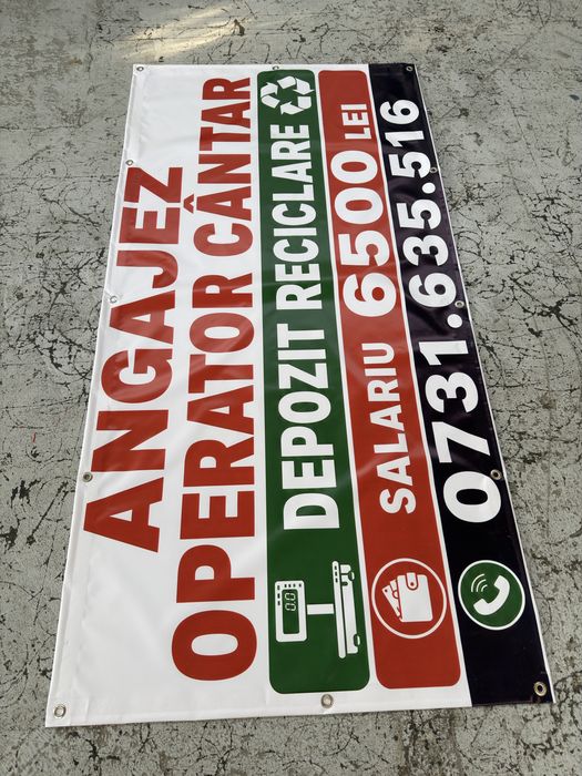Banere publicitare, Stikere, Casete luminoase, Litere volumetrice, Autocolant, Flayere, Pliante Carti de vizita Mape Stikere Etichete adezive Colant