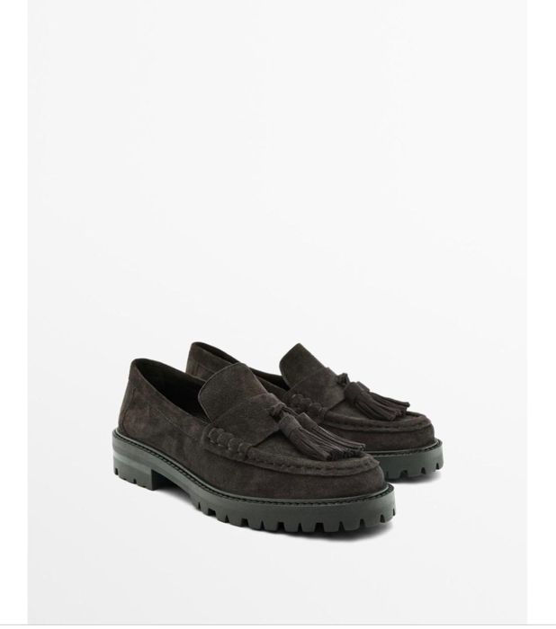 Замшевые лоферы Massimo Dutti