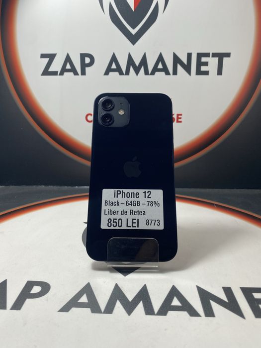 ZAP AMANET Vitan - iPhone 12 - 64GB - Black - 78% baterie