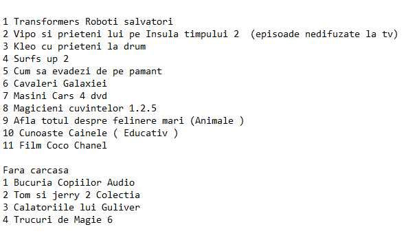 Desene  pentru copii diverse DVD si CD 5 lei bucata